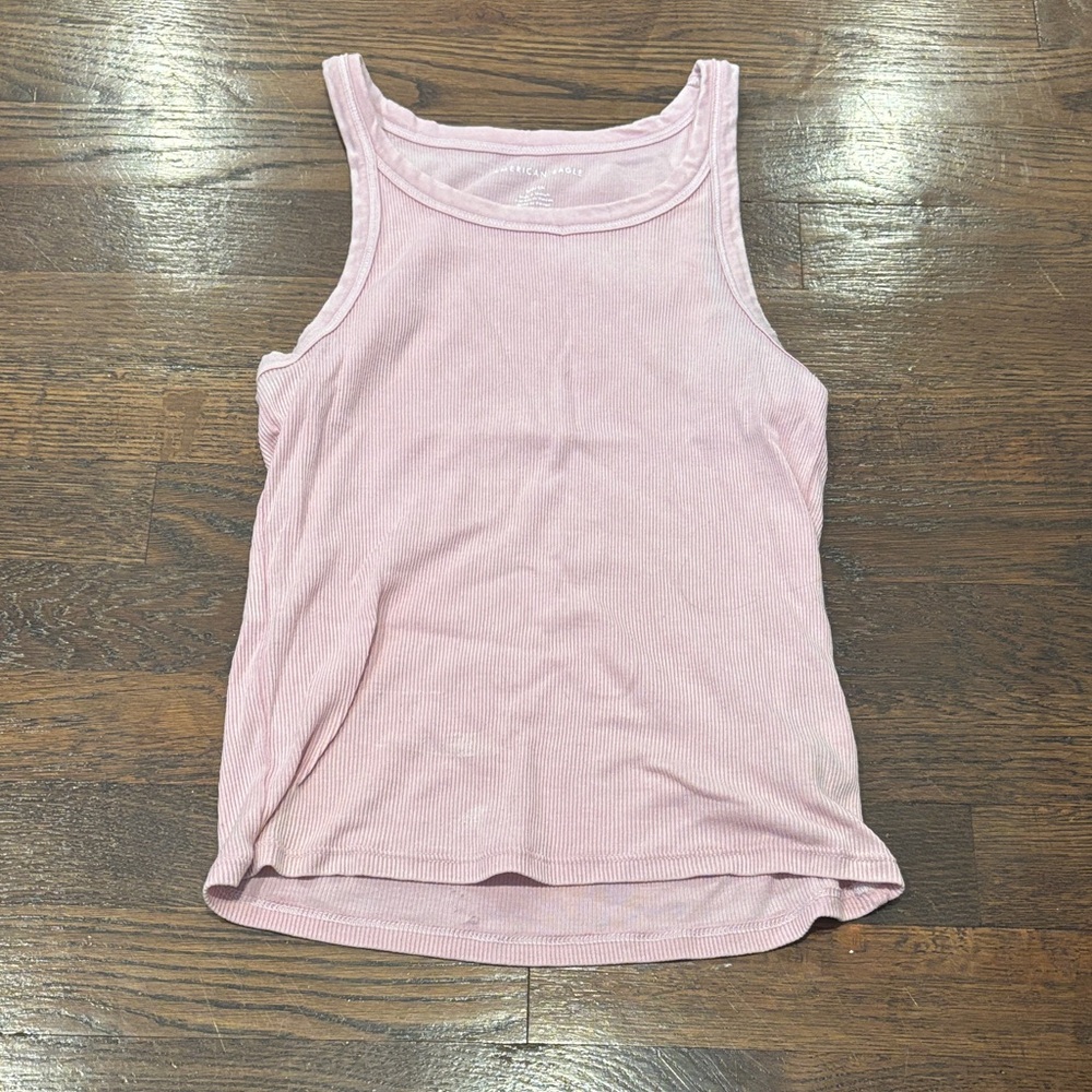American Eagle Outfitters Light Pink Ribbed Tank Top